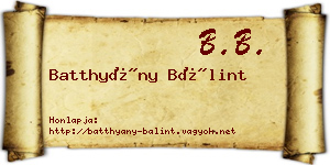 Batthyány Bálint névjegykártya