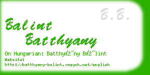 balint batthyany business card